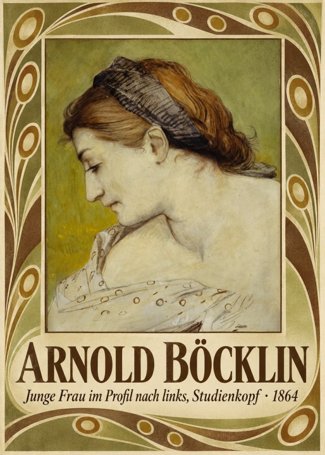 Arnold Böcklin Junge Frau Im Profil Nach Links, Studienkopf No5 - Póster