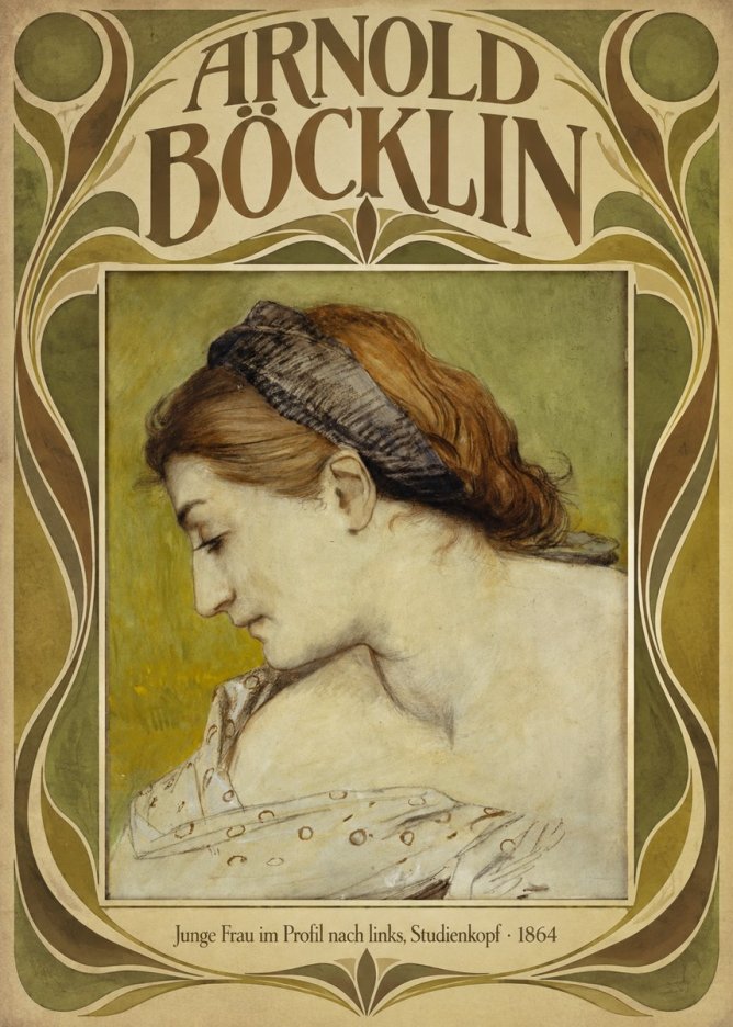 Arnold Böcklin Junge Frau Im Profil Nach Links, Studienkopf No6 - Póster