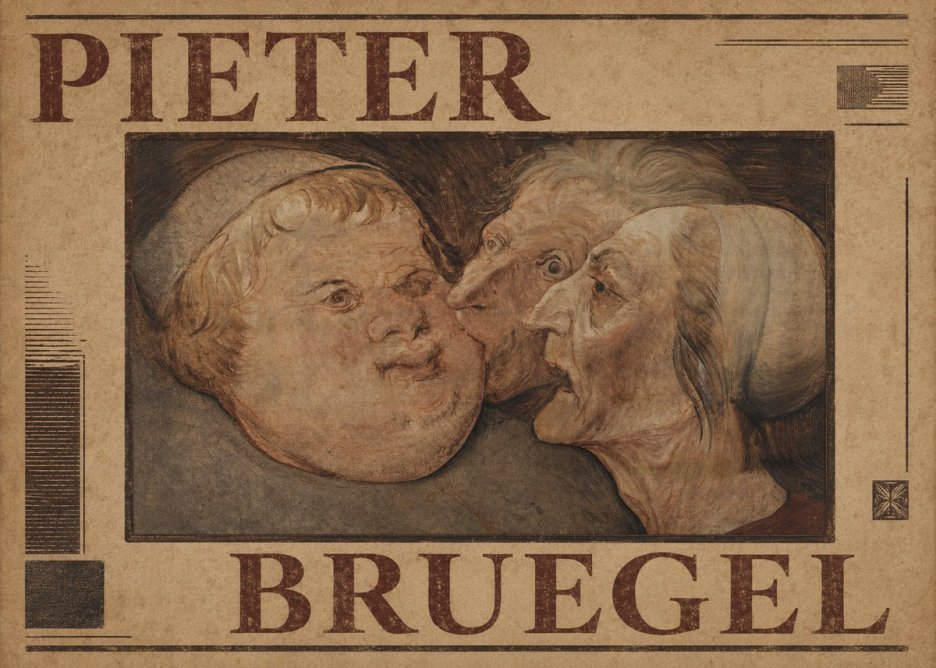Pieter Bruegel Three Grotesque Heads No2 - Póster