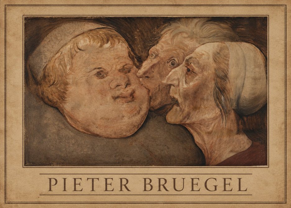 Pieter Bruegel Three Grotesque Heads No3 - Póster