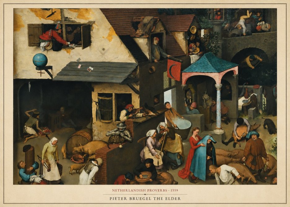 Pieter Bruegel Netherlandish Proverbs VII No6 - Póster