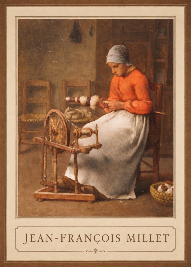 Jean-François Millet Woman Spinning No1 - Póster