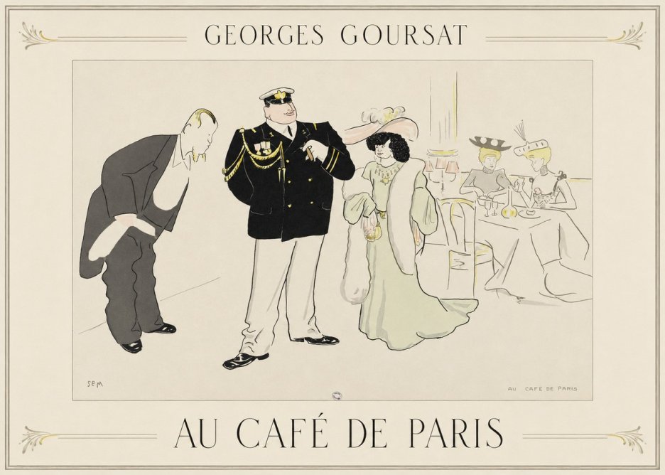 Georges Goursat Au Café De Paris No1 - Póster