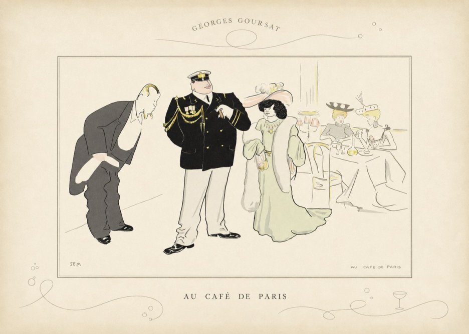 Georges Goursat Au Café De Paris No3 - Póster