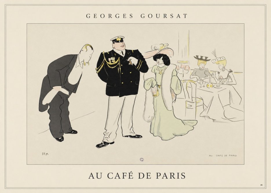 Georges Goursat Au Café De Paris No4 - Póster