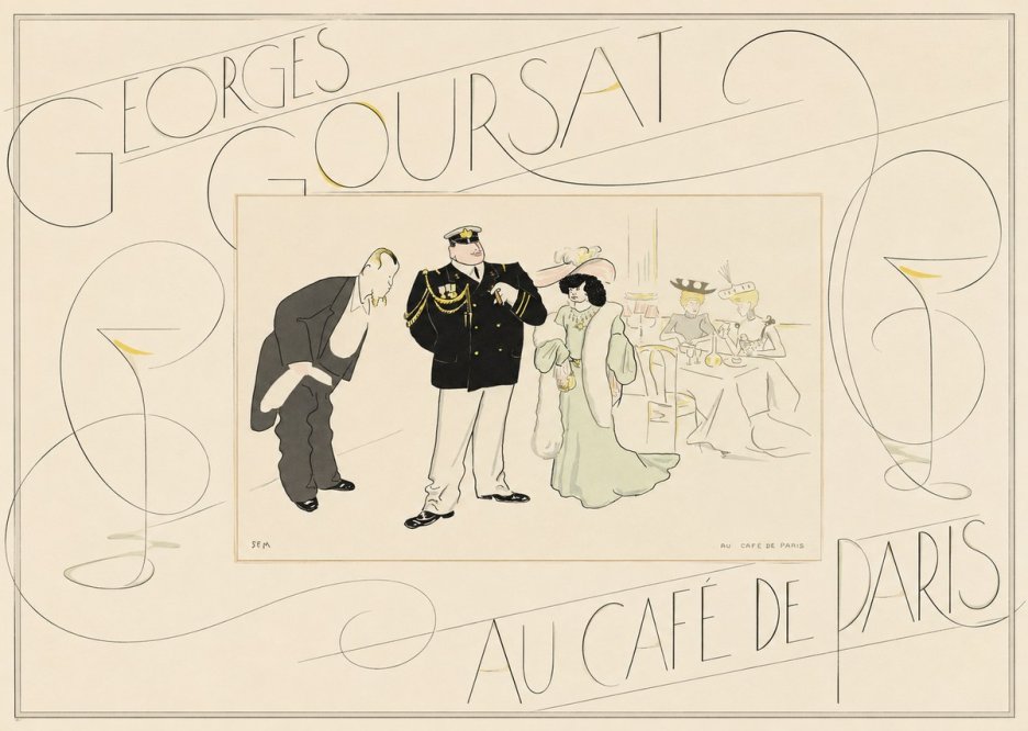 Georges Goursat Au Café De Paris No5 - Póster