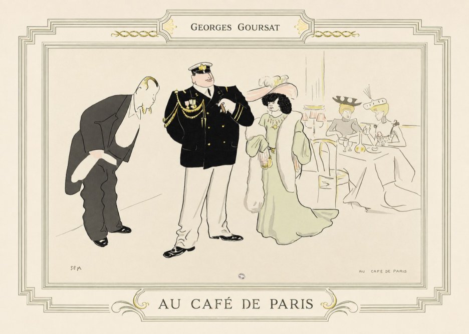 Georges Goursat Au Café De Paris No6 - Póster
