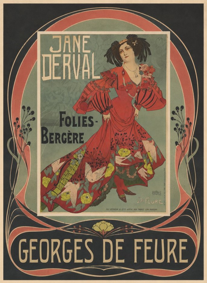 Georges de Feure Jane Derval - Folies-bergère II No4 - Póster