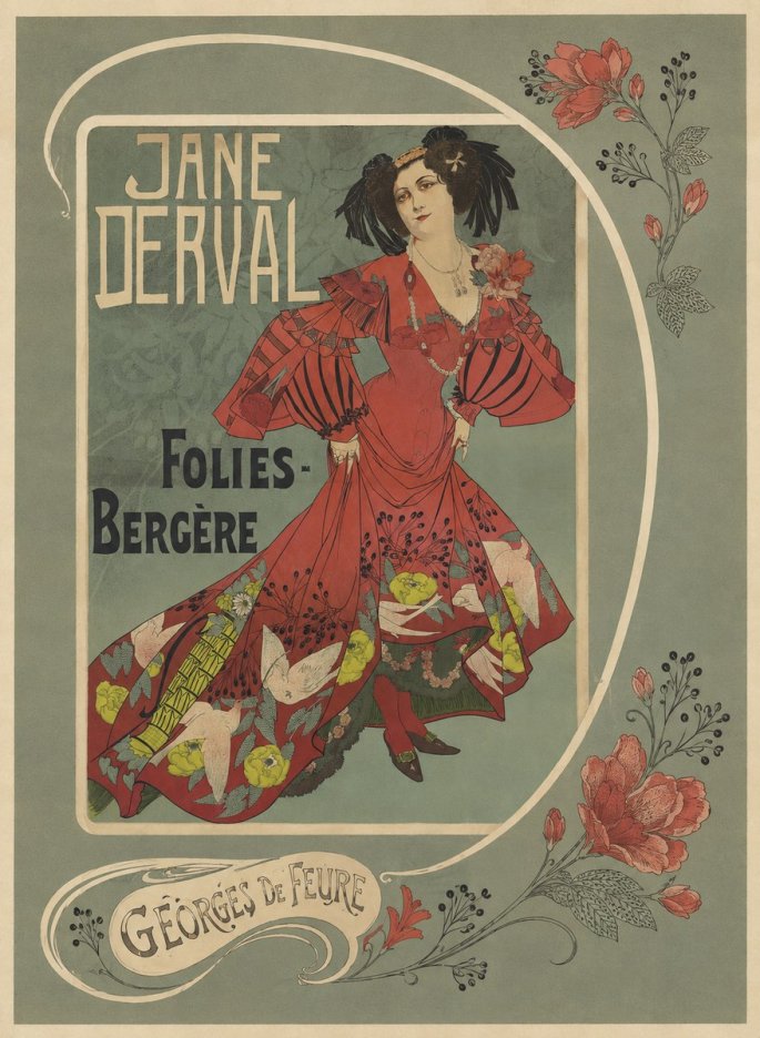 Georges de Feure Jane Derval - Folies-bergère II No5 - Póster