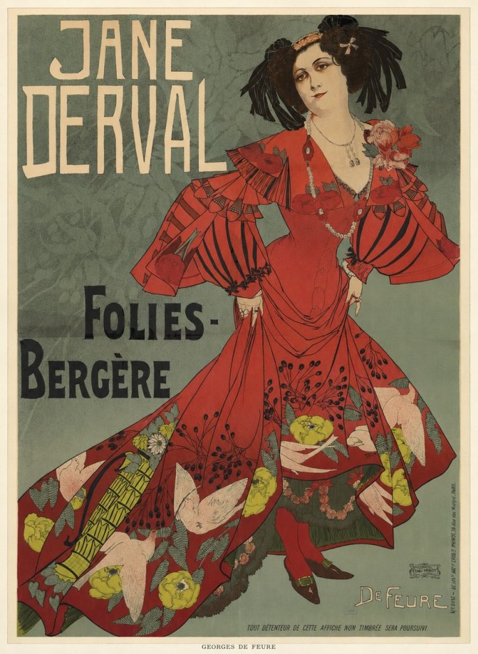 Georges de Feure Jane Derval - Folies-bergère II No6 - Póster