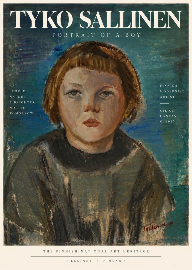 Tyko Sallinen Portrait of a Boy No4 - Póster