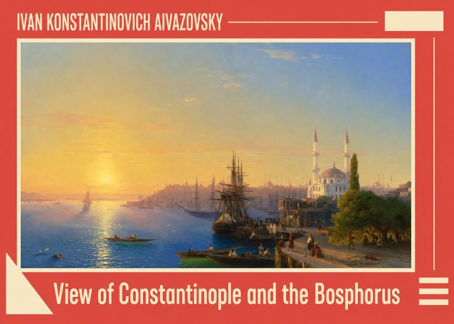 Ivan Konstantinovich Aivazovsky View of Constantinople and the Bosphorus No2 - Póster