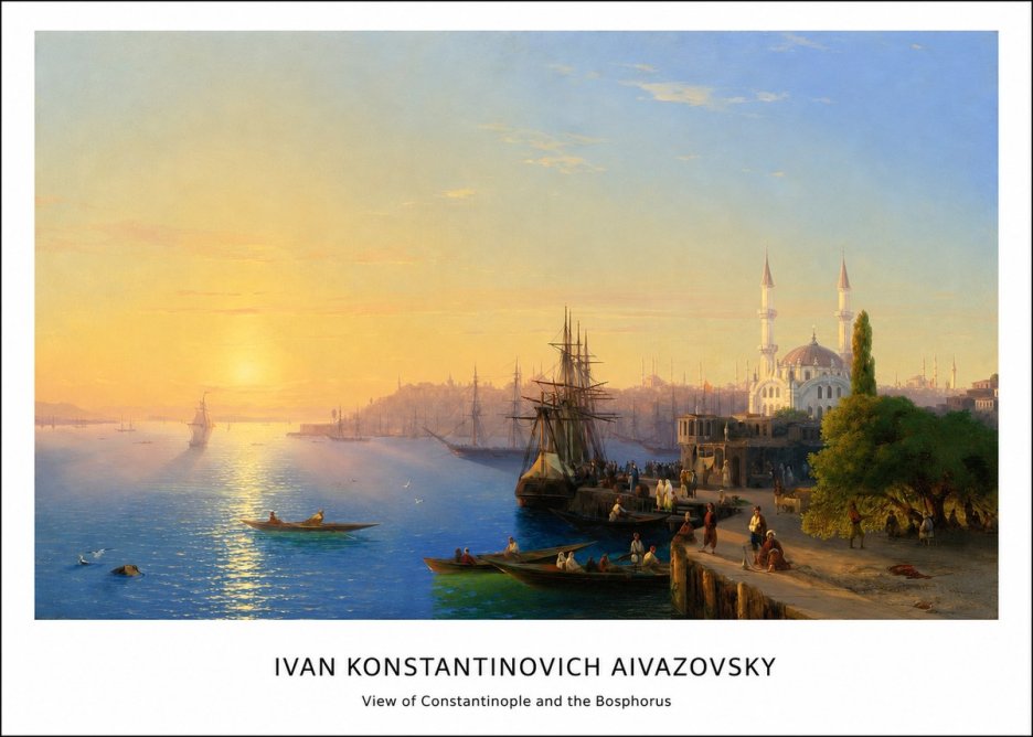 Ivan Konstantinovich Aivazovsky View of Constantinople and the Bosphorus No5 - Póster