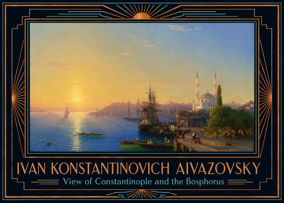 Ivan Konstantinovich Aivazovsky View of Constantinople and the Bosphorus No6 - Póster
