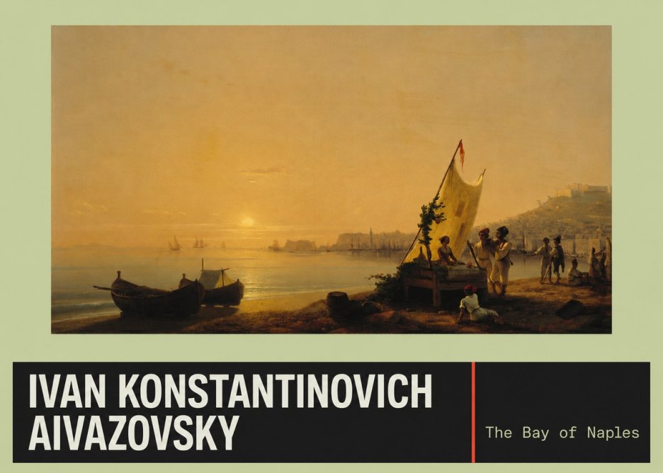Ivan Konstantinovich Aivazovsky The Bay of Naples No6 - Póster