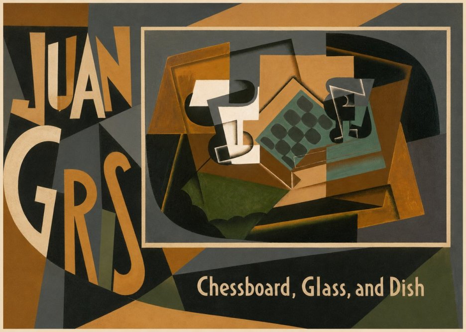 Juan Gris Chessboard, Glass, and Dish No2 - Póster