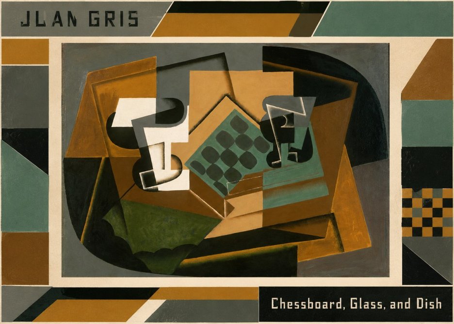 Juan Gris Chessboard, Glass, and Dish No3 - Póster