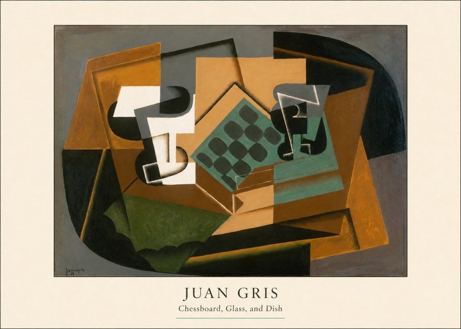Juan Gris Chessboard, Glass, and Dish No4 - Póster