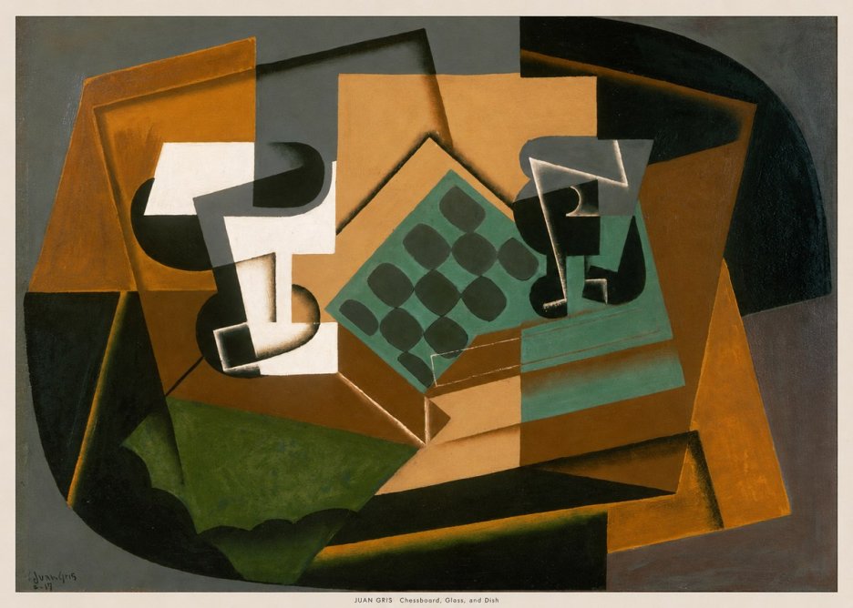 Juan Gris Chessboard, Glass, and Dish No6 - Póster