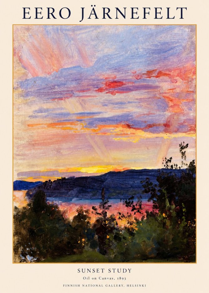 Eero Järnefelt Sunset Study No1 - Póster