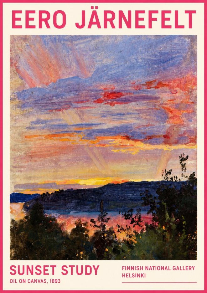 Eero Järnefelt Sunset Study No2 - Póster