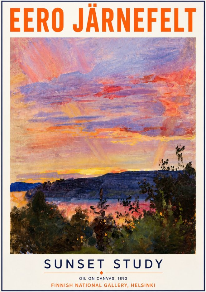 Eero Järnefelt Sunset Study No5 - Póster
