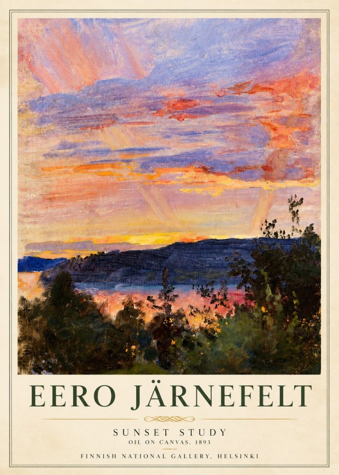 Eero Järnefelt Sunset Study No6 - Póster