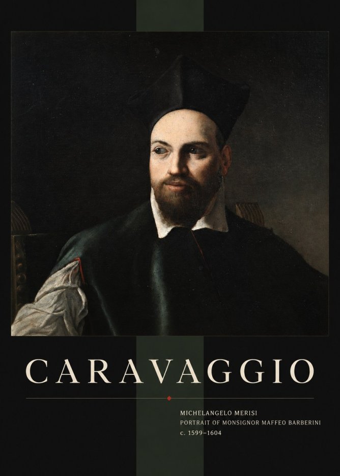 Michelangelo Merisi da Caravaggio Portrait of Monsignor Maffeo Barberini No4 - Póster
