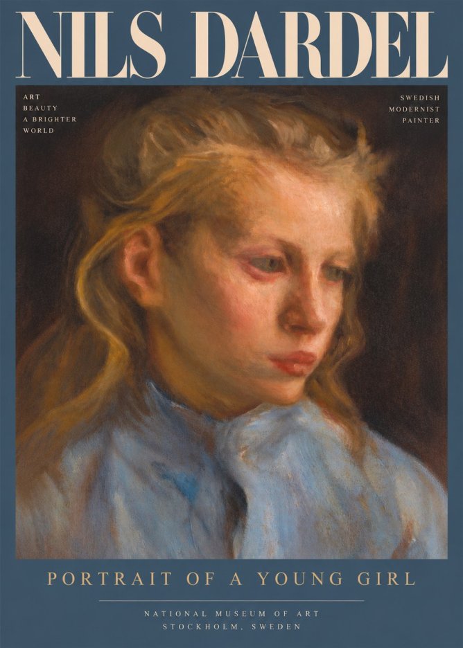 Nils Dardel Portrait of a Young Girl No3 - Póster