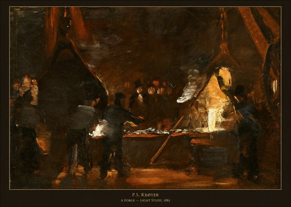 P.S. Krøyer A Forge — Light Study, 1885 No5 - Póster