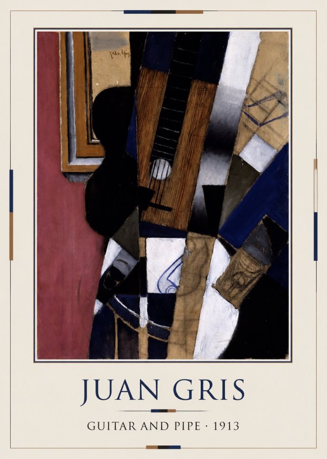 Juan Gris Guitar and Pipe II No3 - Póster