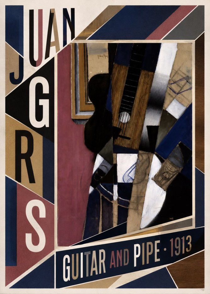 Juan Gris Guitar and Pipe II No4 - Póster
