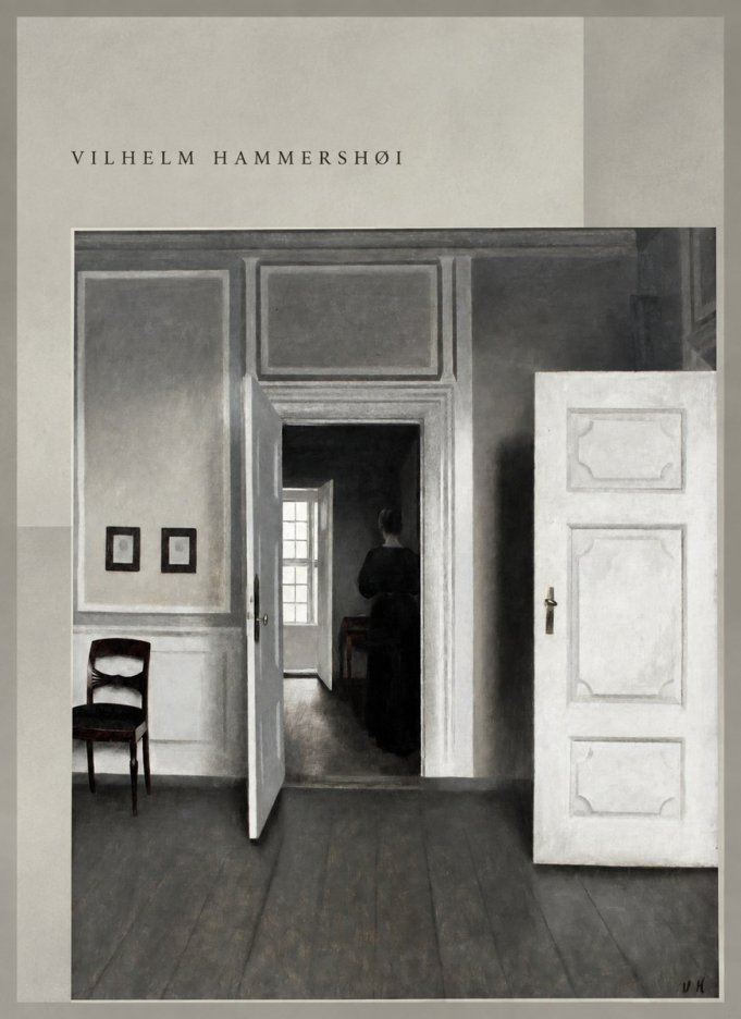 Vilhelm Hammershøi Interior with a Woman Seen from Behind No5 - Póster
