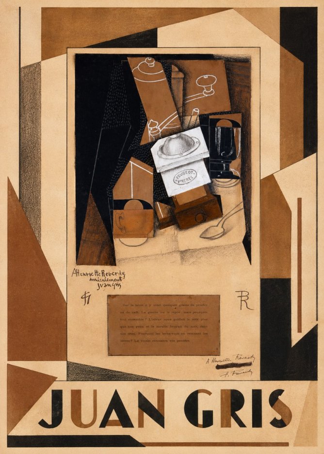 Juan Gris Still Life with Coffee Grinder II No1 - Póster