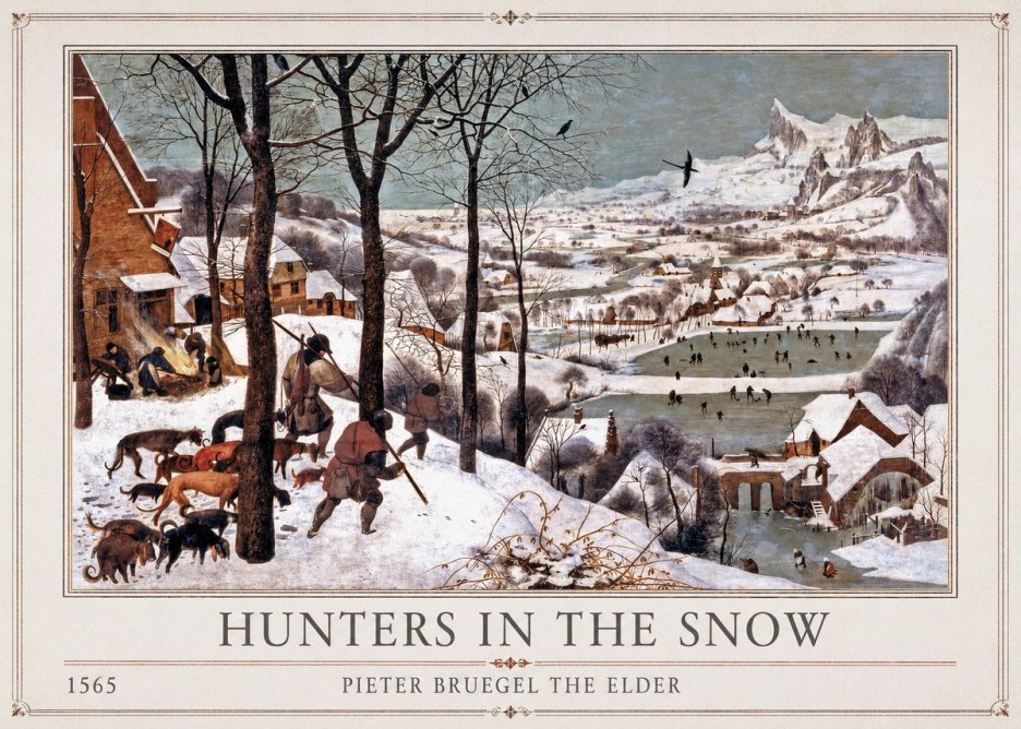 Pieter Bruegel Hunters in the Snow No1 - Póster