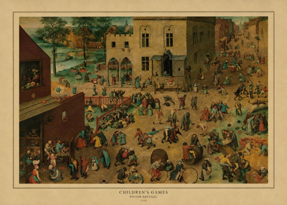Pieter Bruegel Children's Games IV No4 - Póster
