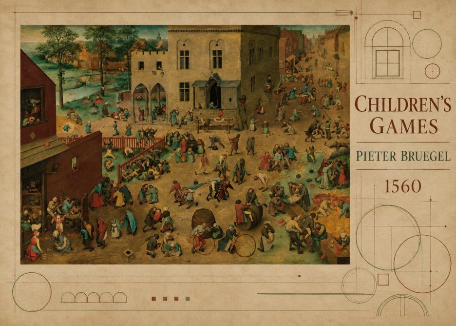 Pieter Bruegel Children's Games IV No5 - Póster