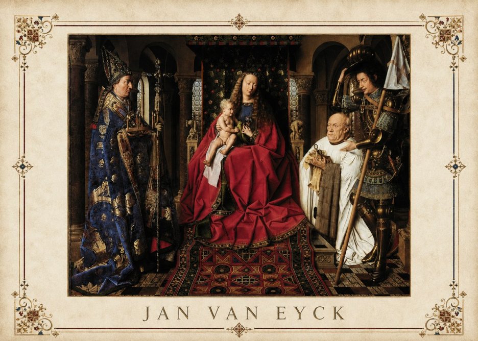 Jan van Eyck The Virgin and Child with Canon Van Der Paele No3 - Póster