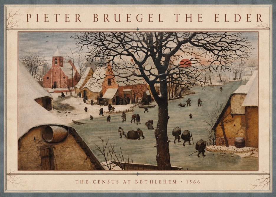 Pieter Bruegel The Census at Bethlehem V No3 - Póster