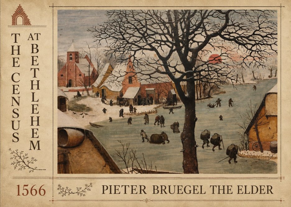 Pieter Bruegel The Census at Bethlehem V No5 - Póster