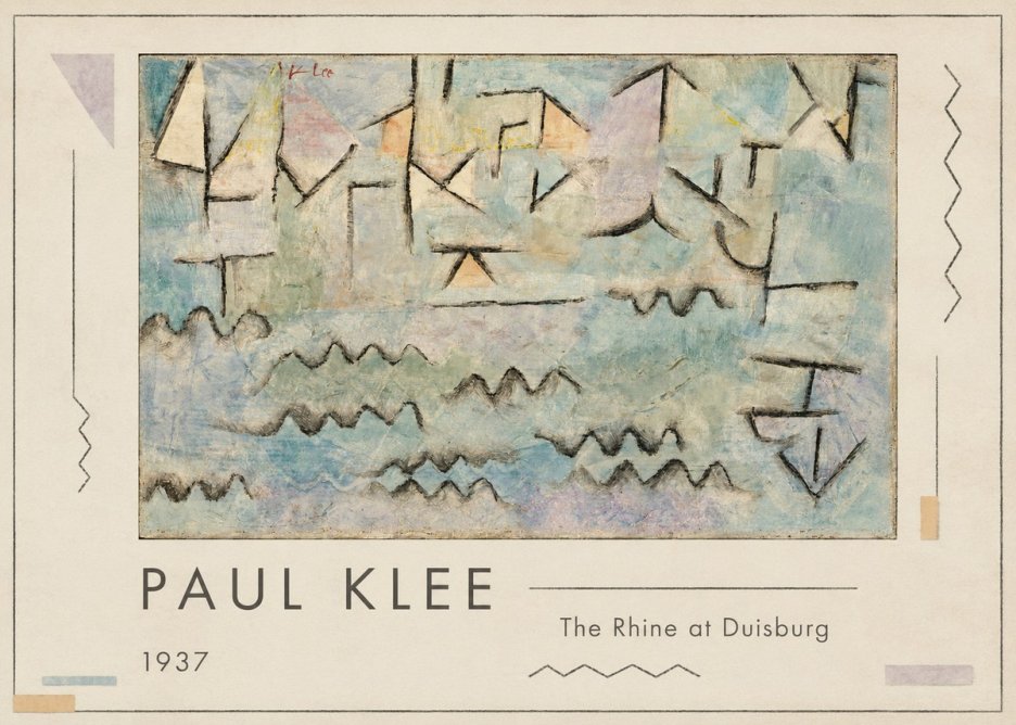 Paul Klee The Rhine at Duisburg No1 - Póster