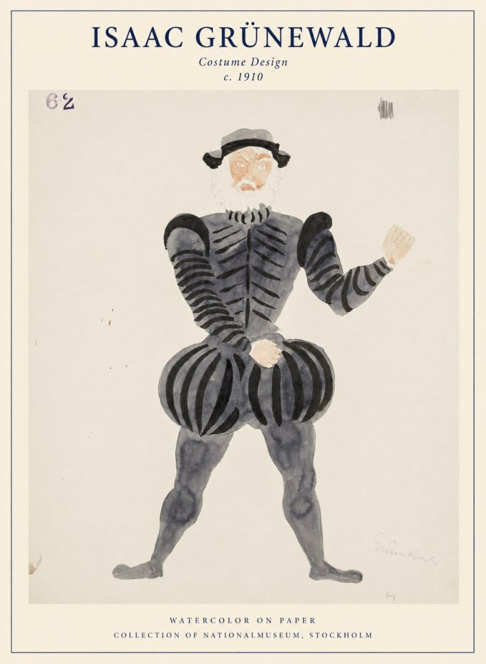 Isaac Grünewald Costume Design C. 1910 No1 - Póster