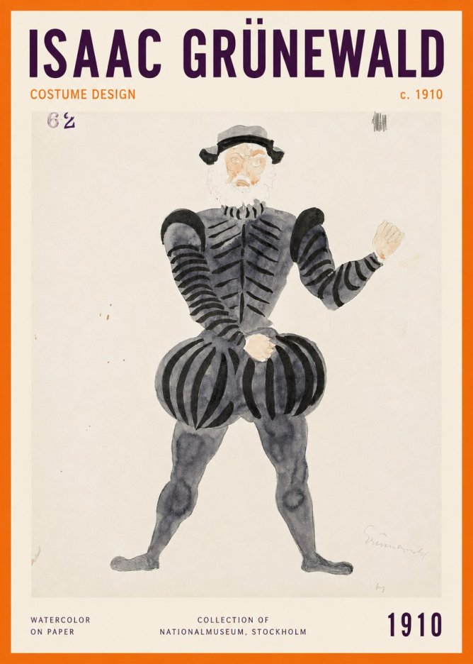 Isaac Grünewald Costume Design C. 1910 No2 - Póster