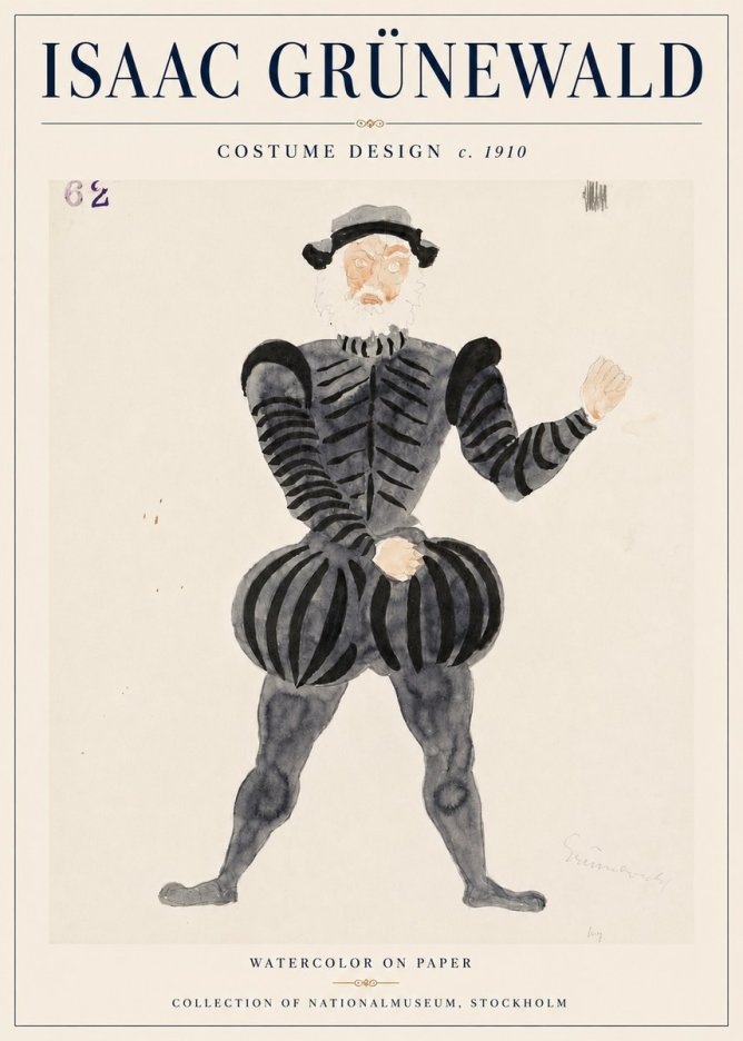 Isaac Grünewald Costume Design C. 1910 No6 - Póster