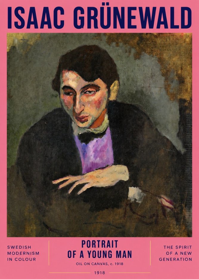 Isaac Grünewald Portrait of a Young Man No2 - Póster