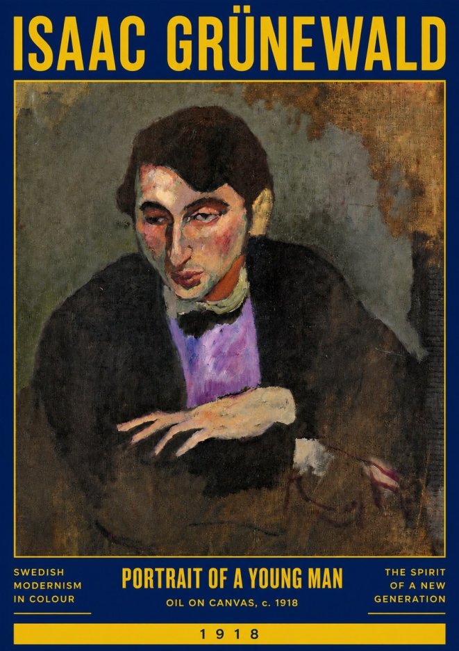 Isaac Grünewald Portrait of a Young Man No3 - Póster