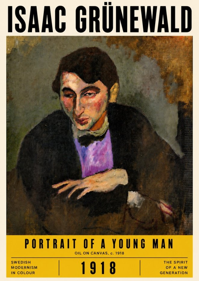 Isaac Grünewald Portrait of a Young Man No6 - Póster
