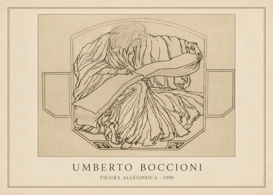 Umberto Boccioni Figura Allegorica No6 - Póster
