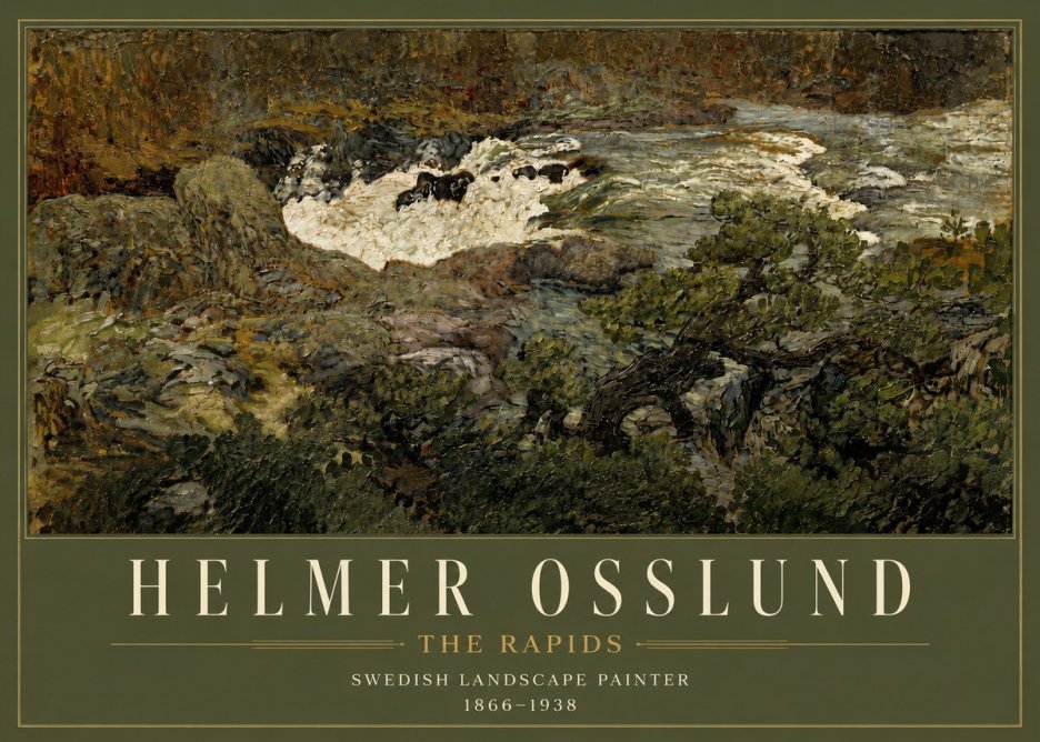 Helmer Osslund The Rapids No3 - Póster