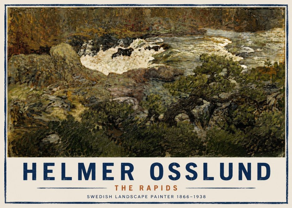 Helmer Osslund The Rapids No4 - Póster